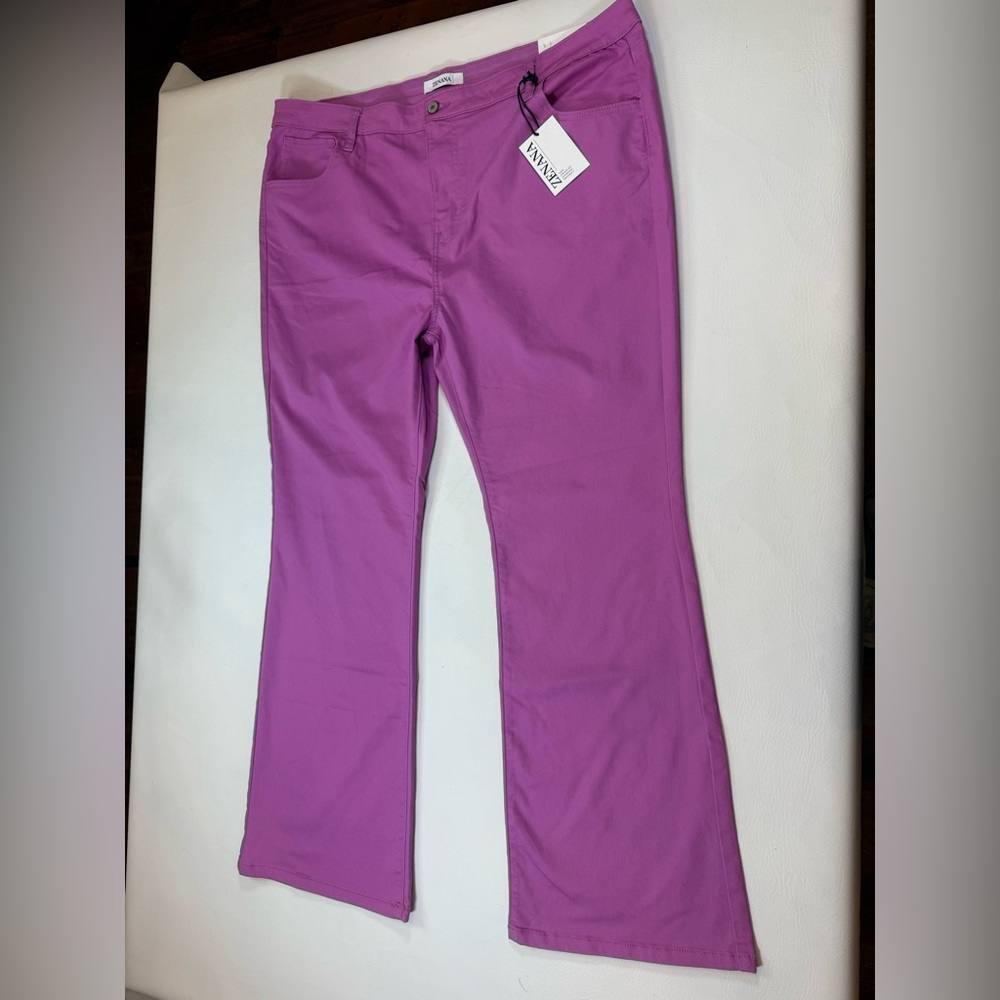 NWT Bootcut Jeans Zenana Color Mauve pink 3X plus size (bin GG41) - Picture 3 of 10